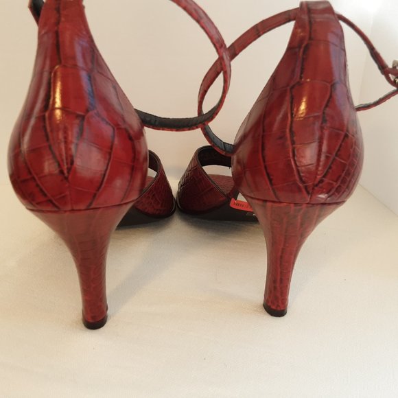 Franco Sarto Red Leather Heels | Sandals | New! 8 - Picture 6 of 14